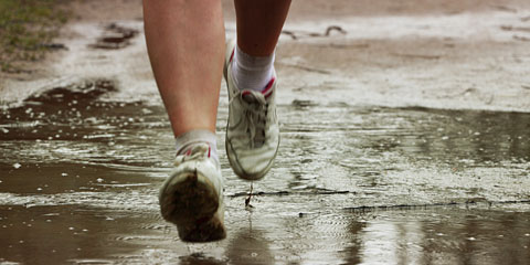 running in the rain