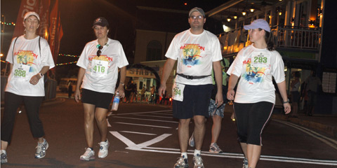 Cayman marathon walkers