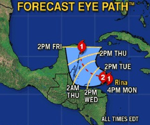Hurricane Rina Forecast Path Oct 24