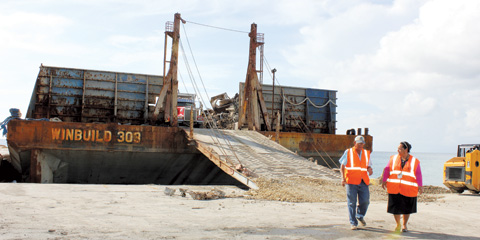 scrap metal barge Cayman