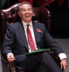 Tony Blair reclining