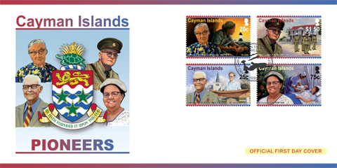 Cayman Pioneers stamp mockup