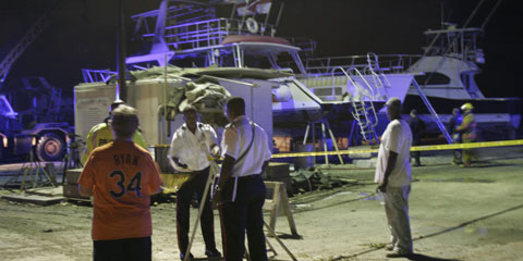 police rope off fire scene
