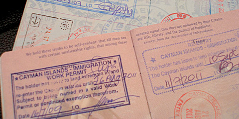 passports cayman stamps