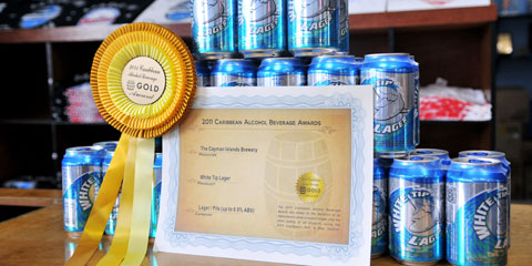 cayman gold medal beer white tip
